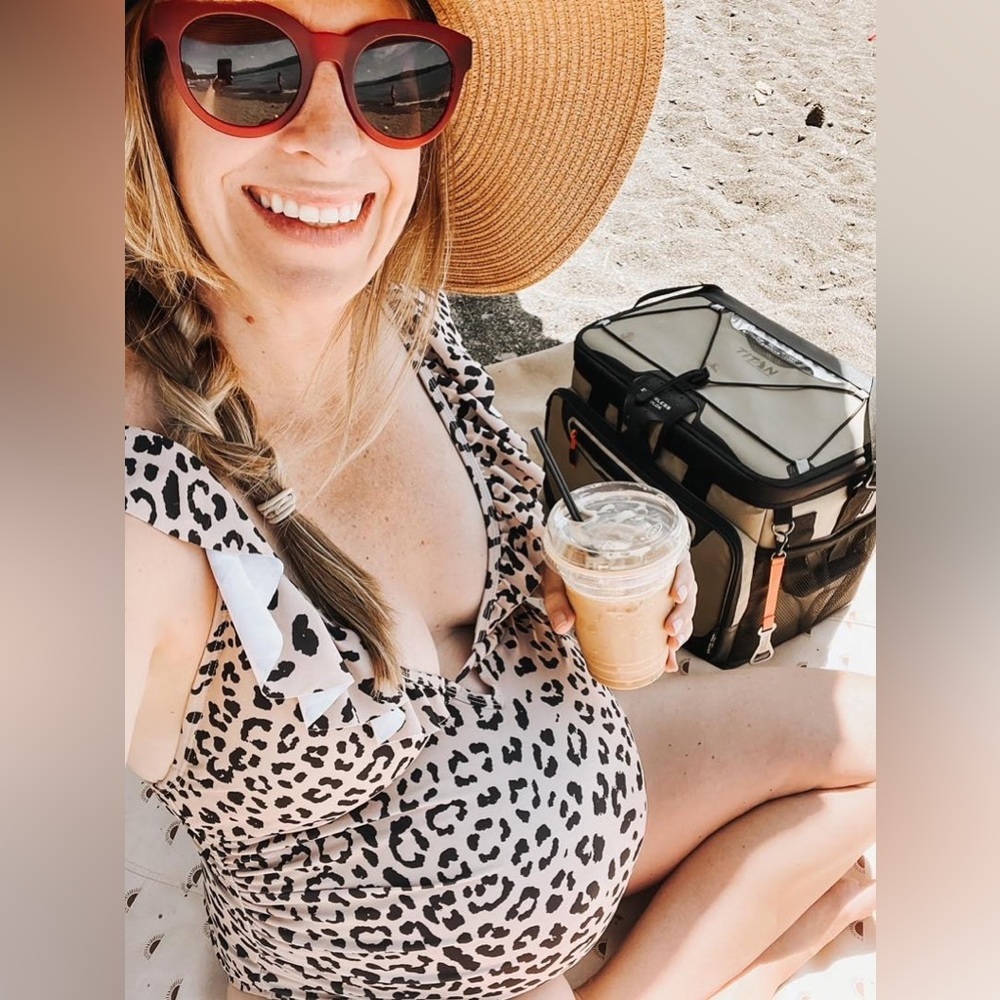 PinkBlush leopard one piece swimsuit maternity nwot - Picture 5 of 11
